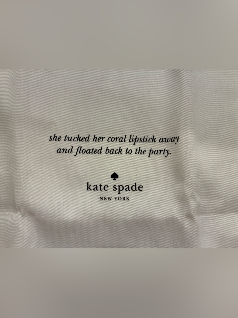 Kate Spade New York Dust Bag with Printed Quote